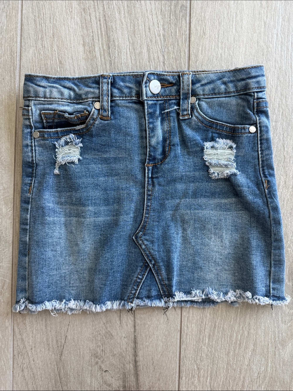 Joe's Jeans Girls' Distressed Denim Mini Skirt - Light Blue